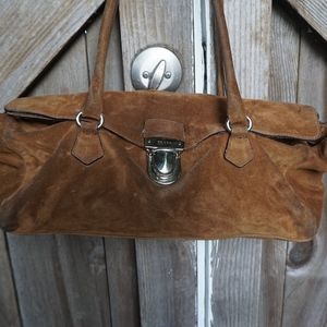 Tan Suede Prada Satchel